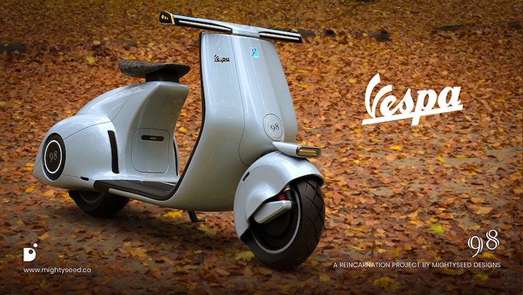 Grunde klippe Borger Electric Vespa Concept Merges Old and New for an Unforgettable Design