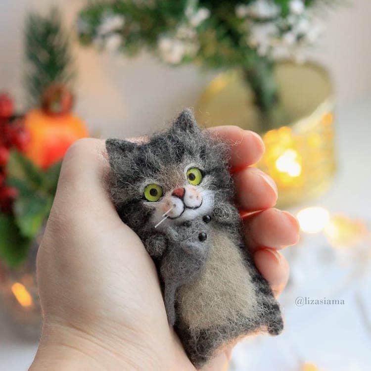gato de fieltro por Elizabeth Delektorskaya