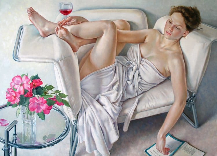 Pinturas românticas de mulheres por Francine Van Hove