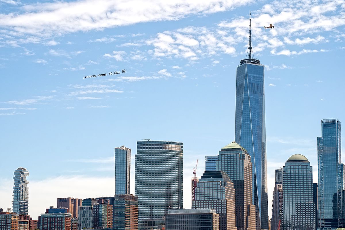 George Floyd Airplane Banner Over New York by Jammie Floyd