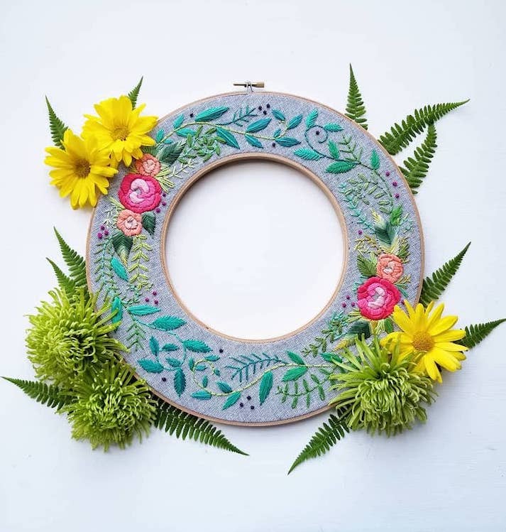 Embroidery Wreath Hoops by Jessica Long