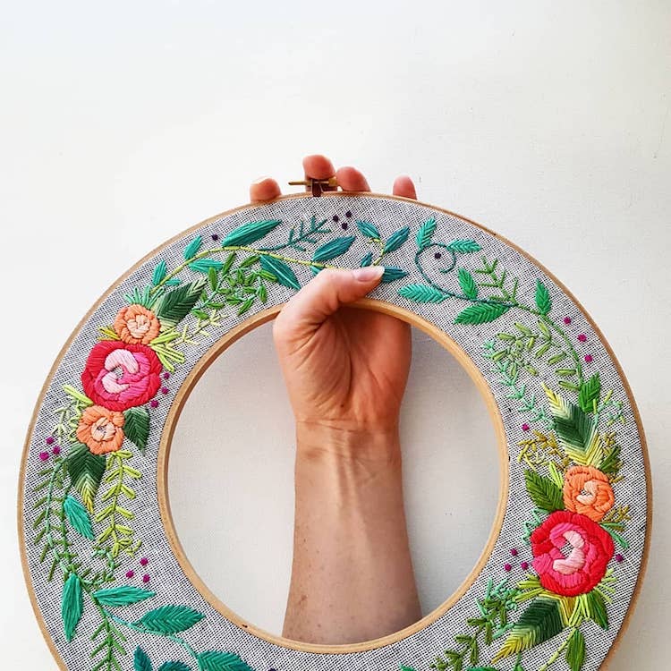 Embroidery Wreath Hoops by Jessica Long