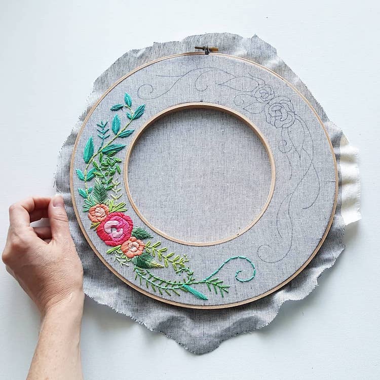 Embroidery Wreath Hoops by Jessica Long