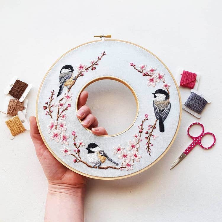 Embroidery Wreath Hoops by Jessica Long