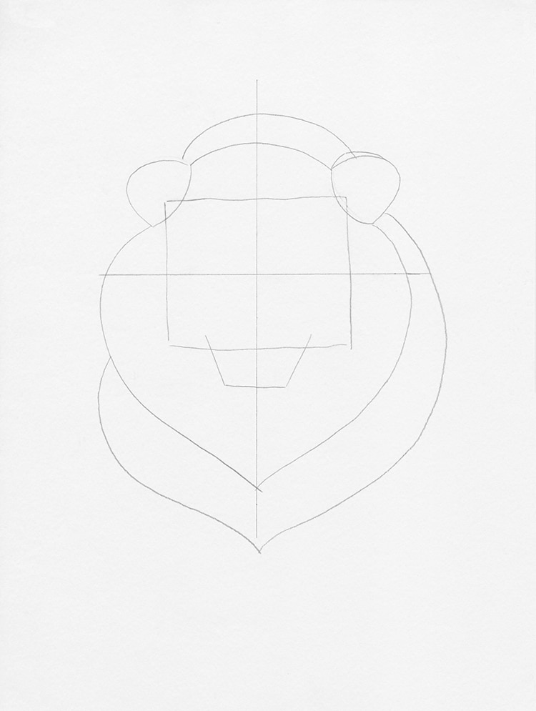 simple lion head line drawing