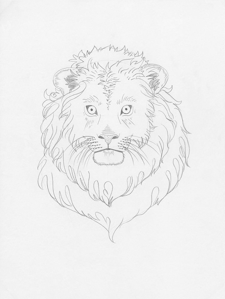 Easy How to Draw a Lion Face Tutorial and Lion Coloring Page