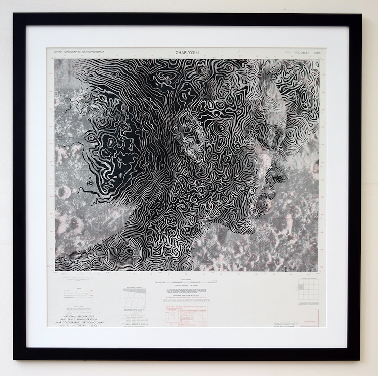 Map Art Sees Faces Emerge From Topographic Contours And Patterns