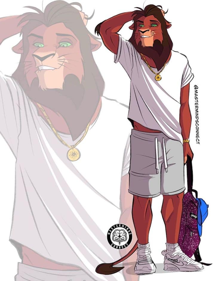 Ilustraciones del Rey León como humanos por Marco the Artist