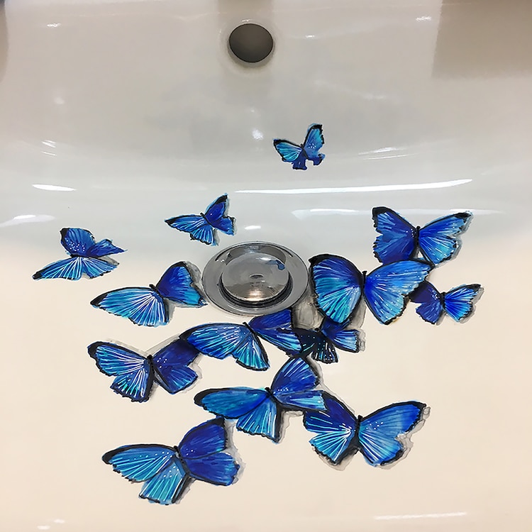 Watercolor Paintings in the Sink by Marta Grossi