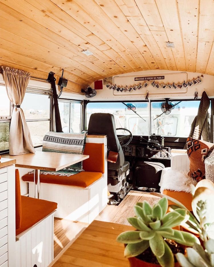 Couple Transforms School Bus In To A Cozy Skoolie Tiny Home