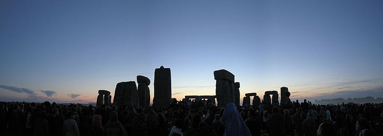 People Celebrate the Summer Solstice at Stonehenge