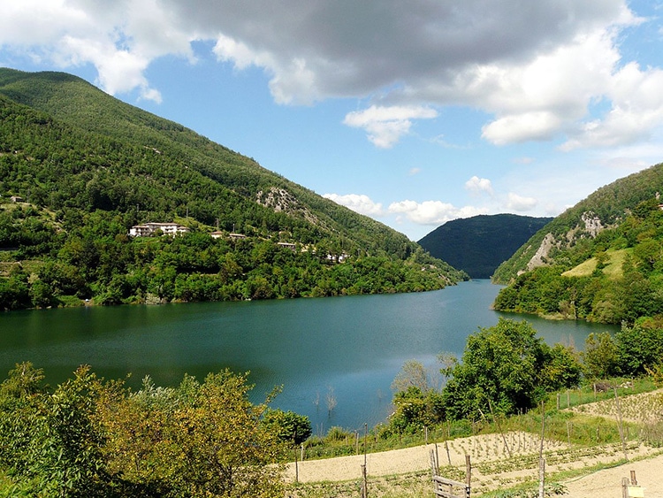 View of Lake Vagli in Tuscany, Italy