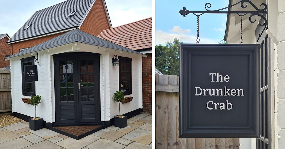 This Family's Tiny Garden Pub Looks Just Like a Real Bar Inside