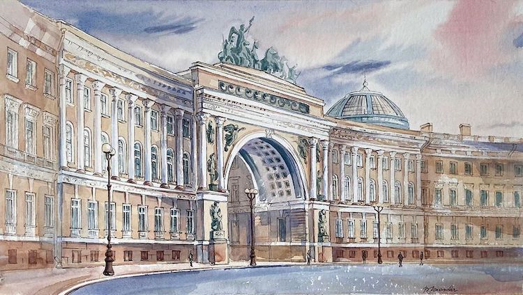 Watercolor Architecture Painting