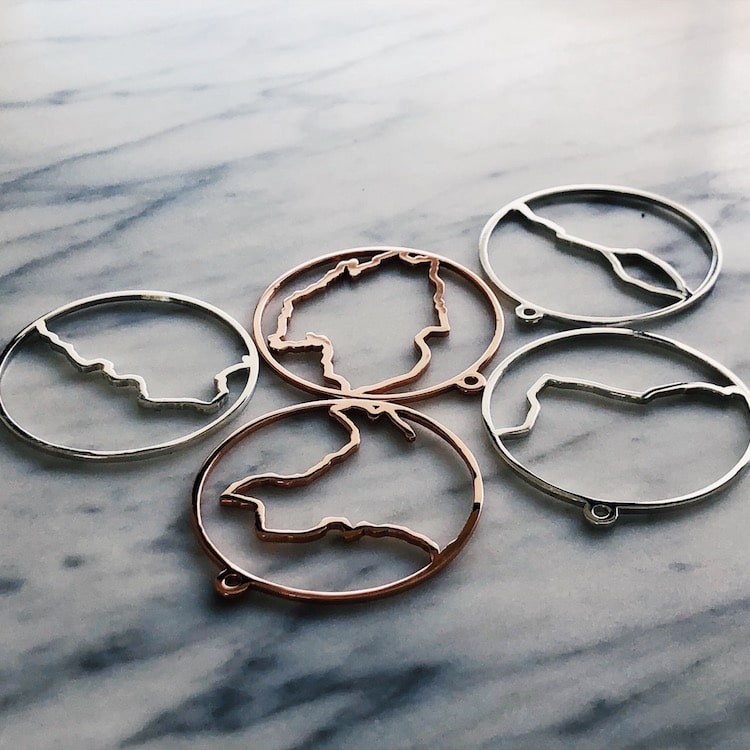 Silver and Rose Gold GPS Jewelry by Rachel Binx