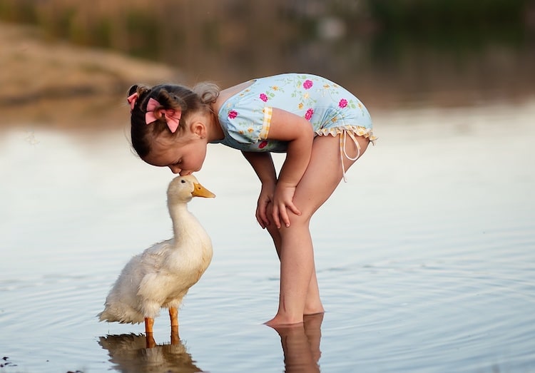 Fotos de niños y animales bebés