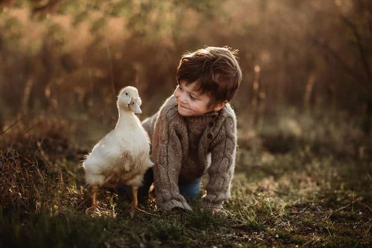 Adorable Children With Baby Animal Photos Showcase Sweet Bonds