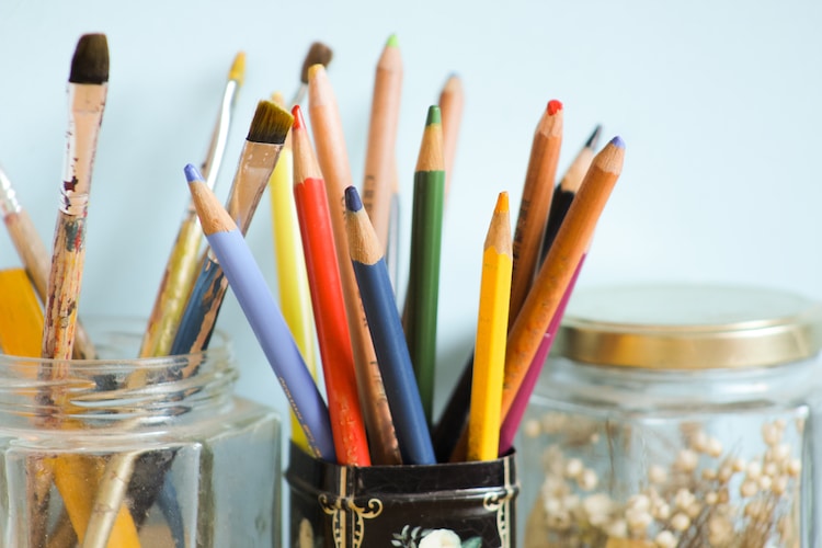 Art Supplies in Containers