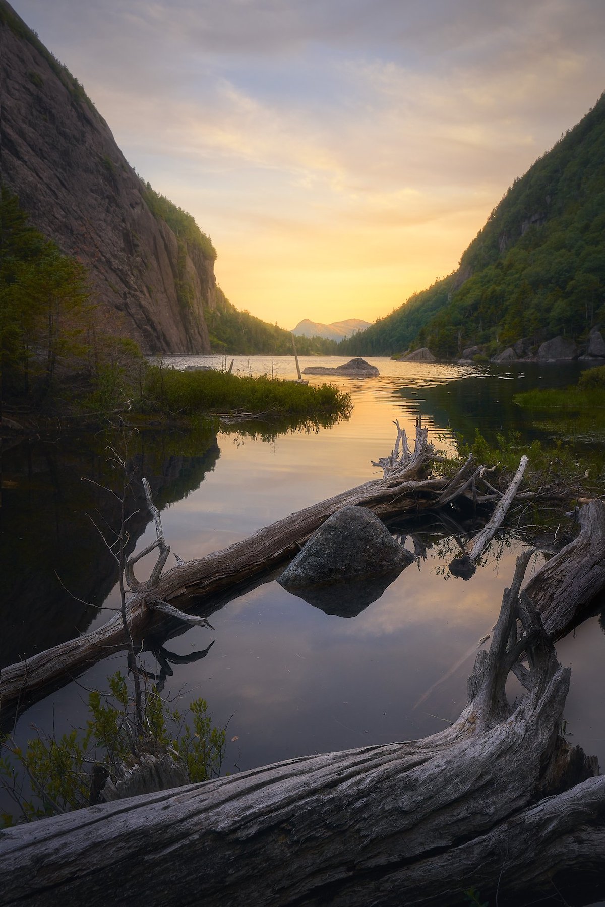 Sunset from Avalanche Lake in Upstate New York 