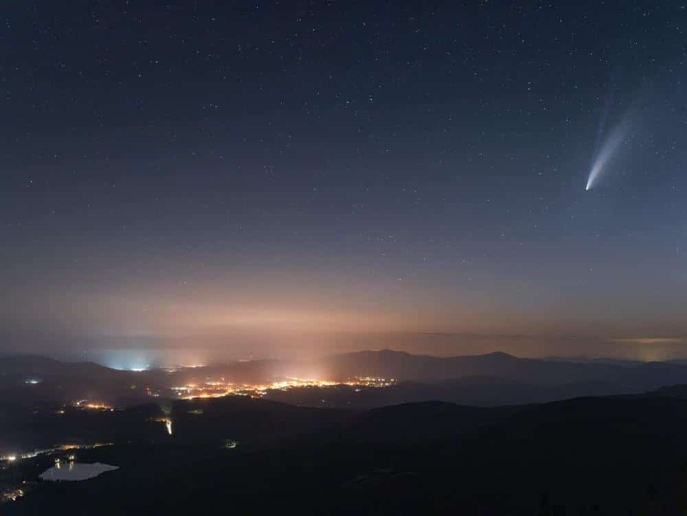 Neowise Comet over Placid Lake