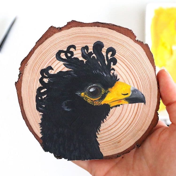 Bird Paintings on Wood by Deanna Maree