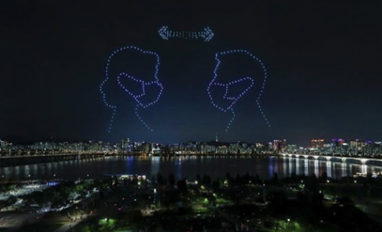 Show de luces con drones en Seúl