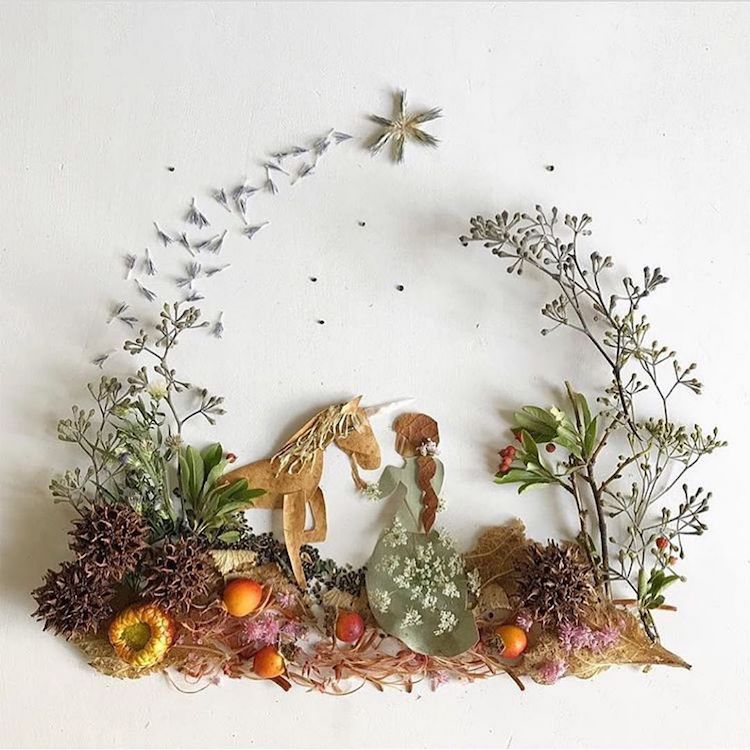 Ilustrazioni con fiori e foglie di Bridget Beth Collins