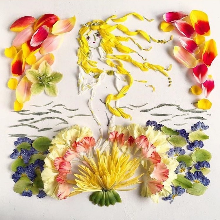 Ilustrazioni con fiori e foglie di Bridget Beth Collins