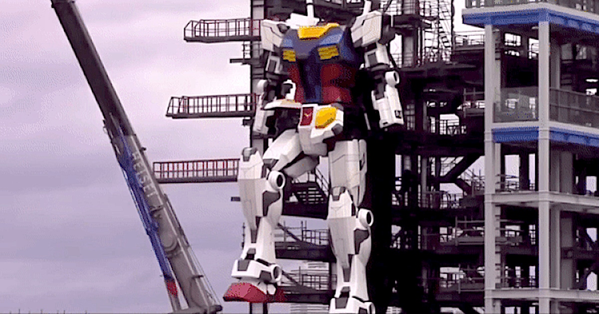 Giant 60 Foot Tall Gundam Robot Takes Its First Steps In Japan
