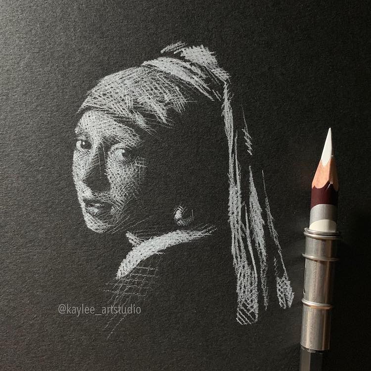 Artist Creates Atmospheric Drawings Using White Pencil On Black Paper