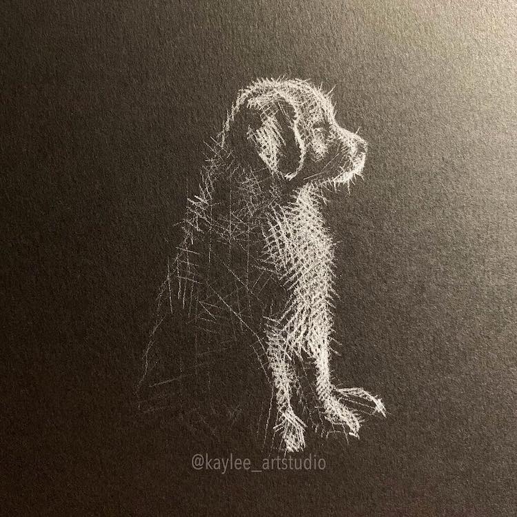 Behind the light, by me, white colour pencil on black paper, 2020 : r/ drawing