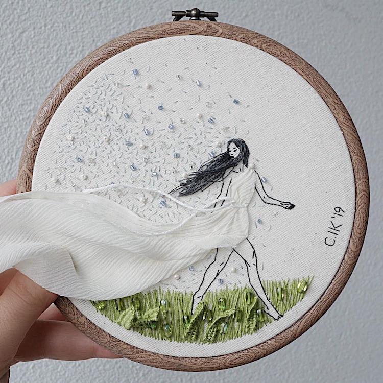 Contemporary Hoop Art by Kayra Handmade