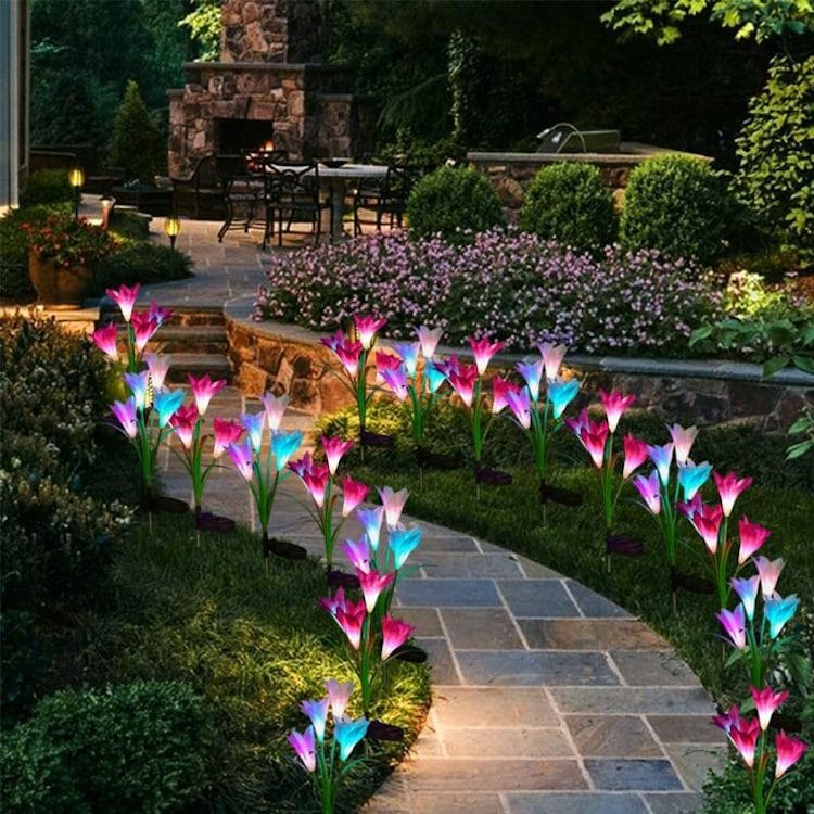 Adviento Viaje girasol Estas luces solares en forma de flor llenarán de color tu jardín
