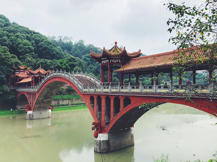 Leshan Bridge at the Mount Emei Scenic Area in Sichuan, China
