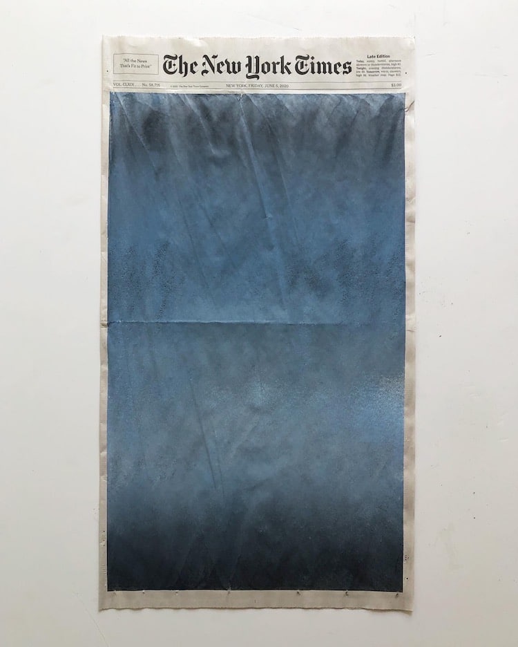 pintura de amanecer en la portada del New York times por Sho Shibuya