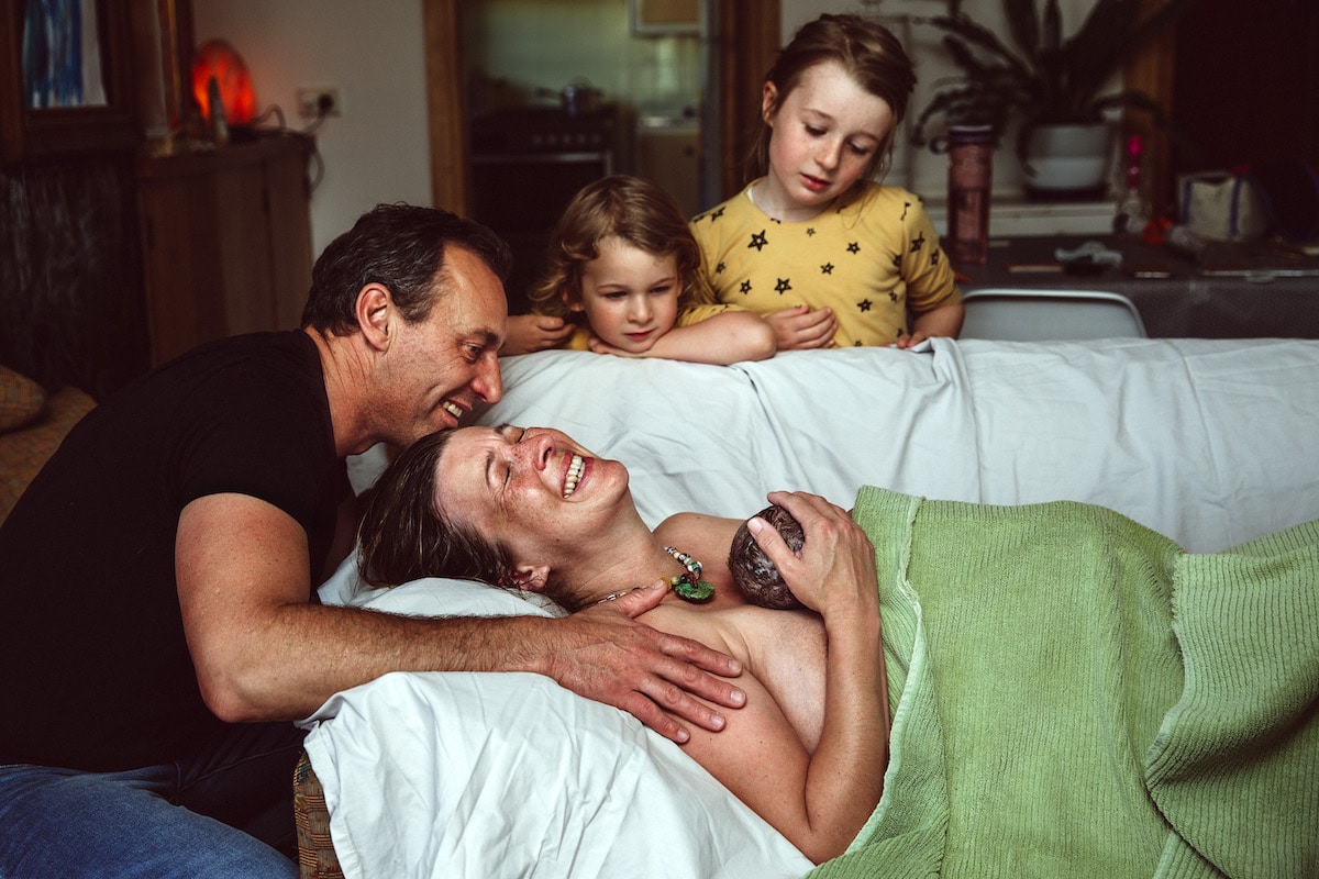 Family Immediately After Giving Birth