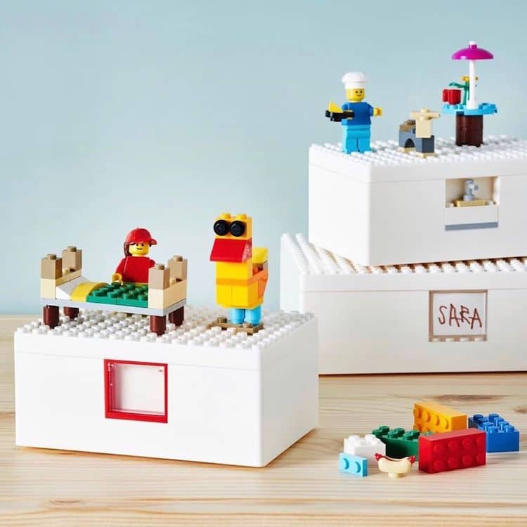 LEGO and IKEA made playful storage bin's for kids and adults