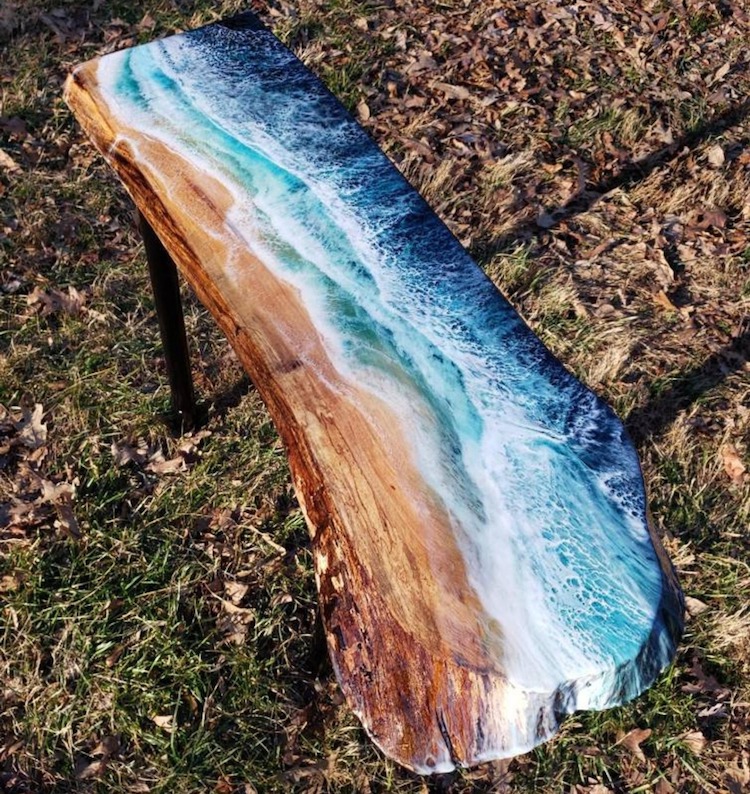 Artist Captures the Ocean in Her Wood and Resin Artwork and Decor