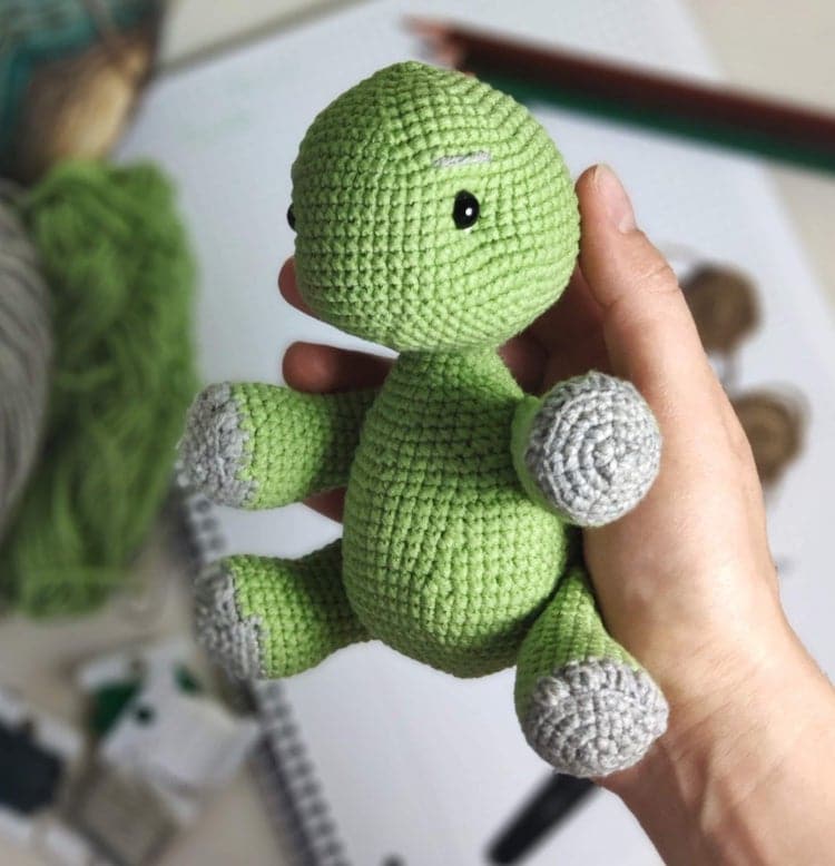 Crochet Toy Turtle With Removable Shell by Toysneed