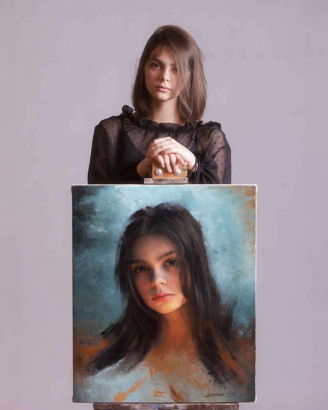 Retratos al óleo realistas de Damian Lechoszest