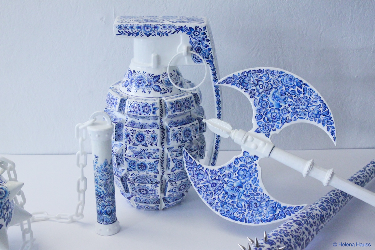 Delftware Porcelain Weapons by Helena Hauss