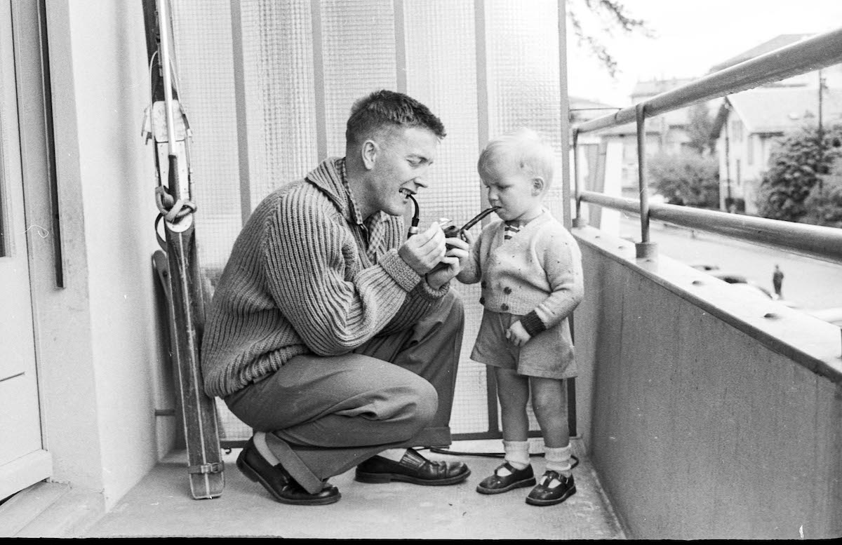 Foto vintage de padre e hijo