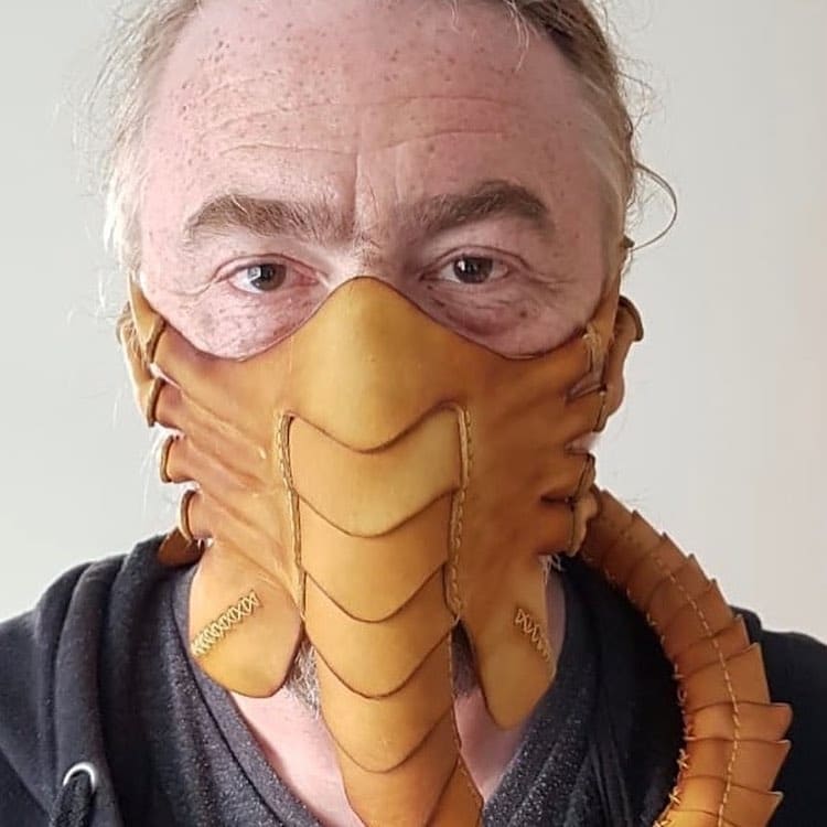 Leather Alien Facehugger Face Mask by Pirate’s Leatherworks