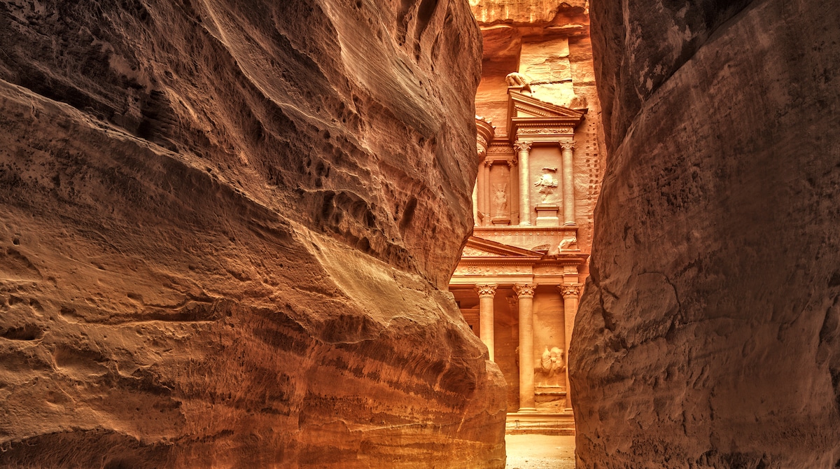 The Treasury as Seen from The Siq in Petra