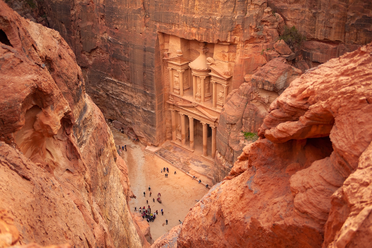 Aerial View of the Treasury in Petra