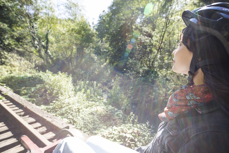 Skunk Train bicis en vias de tren en california