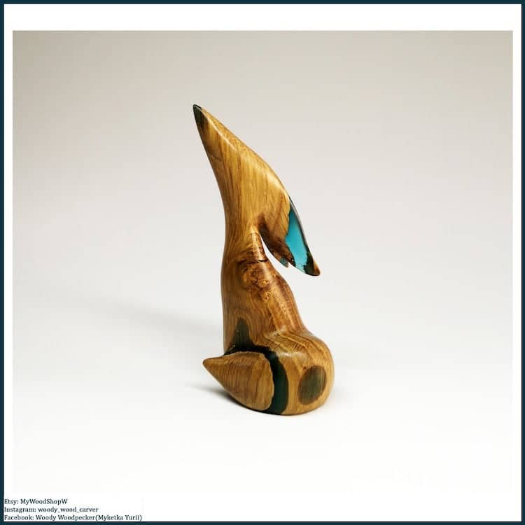 esculturas de madera y resina por Yurii Myketka