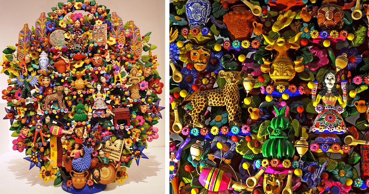 El árbol de la vida: una colorida artesanía que fusiona dos culturas