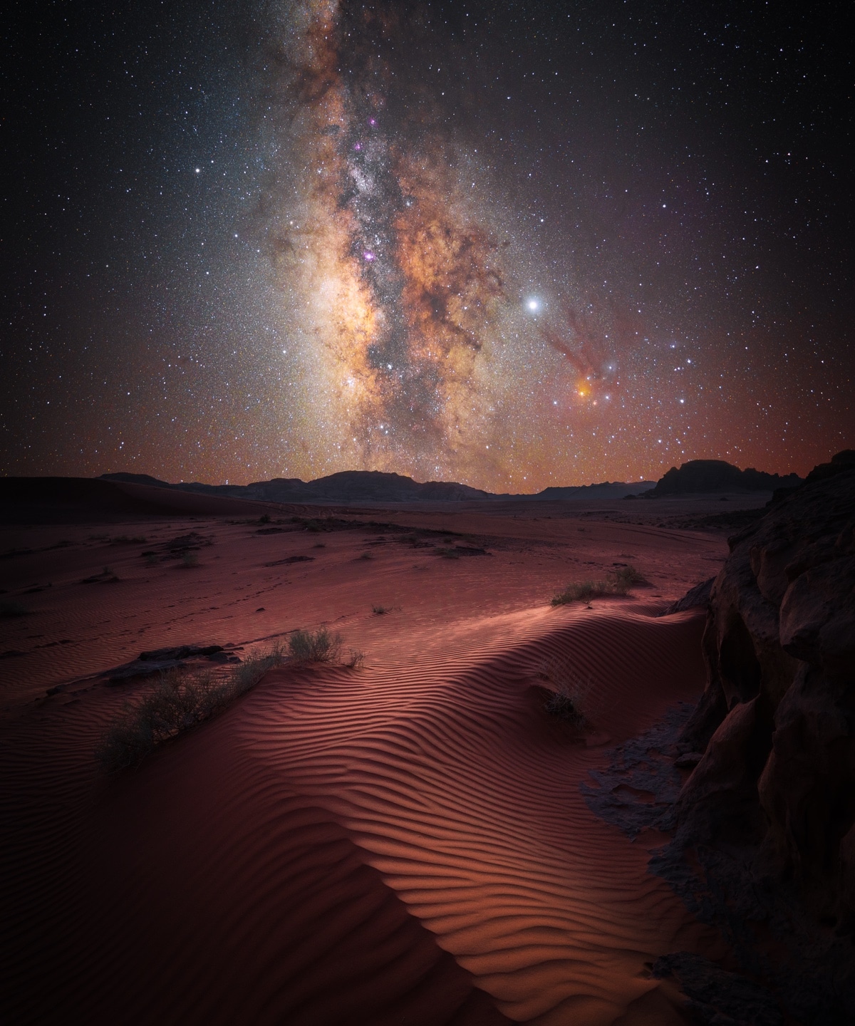 estrellas en el desierto de jordania