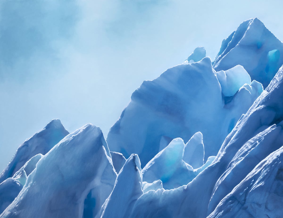 dibujo del glaciar Perito Moreno por Zaria Forman